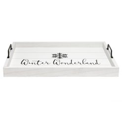 Elegant Designs Wood Serving Tray 15.50 x 12, Winter Wonderland
