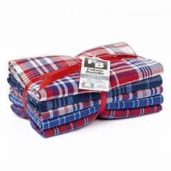 Homespun Wovens Red, White   Blue Plaids 18 21 Cotton Fabric Quarter Bundle