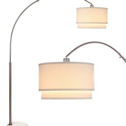 Brightech Mason LED Floor Lamp   Nickel