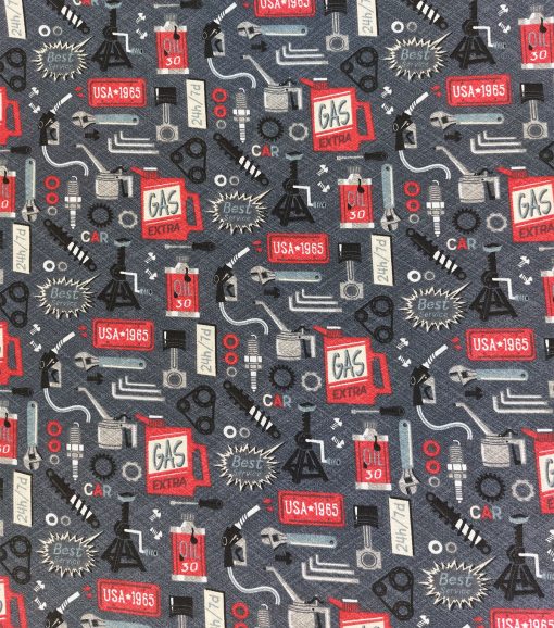Mechanics Tools Novelty Cotton Fabric