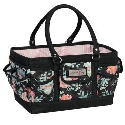 Everything Mary 13 Black Floral Collapsible Deluxe Store   Tote