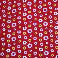 Flowers on Red Super Snuggle Flannel Fabric