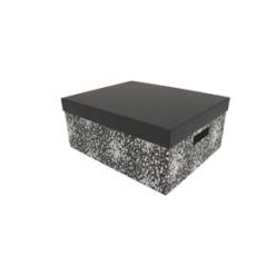 13.5 Geometric Rectangle Box With Cut Out Handles by Place   Time