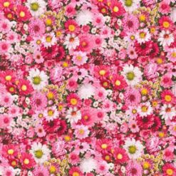 Fabric Traditions Pink   Red Garden Party Floral Premium Cotton Fabric