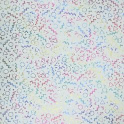 Rainbow Pride Icons on White Pure Plush Fleece Fabric