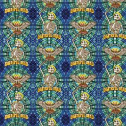 Grateful Dead Cotton Fabric Skeleton Hawk