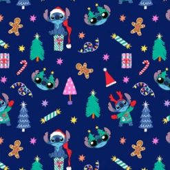 Stitch Christmas Icons Christmas Cotton Fabric