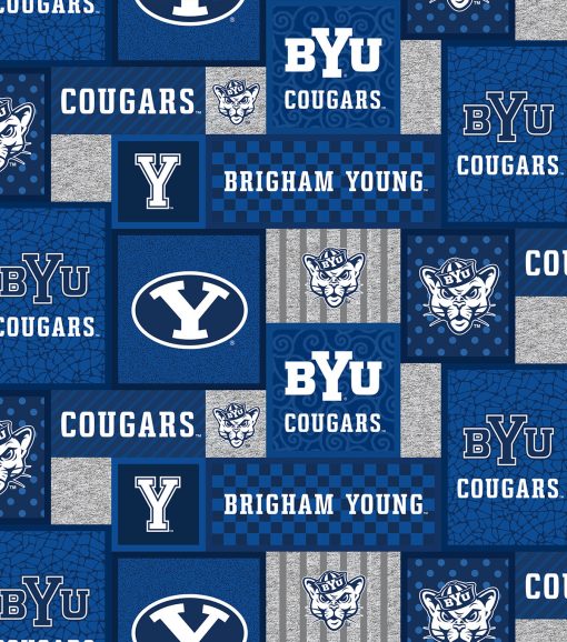 Brigham Young University Patch Fleece Fabric