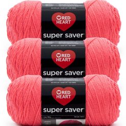 Red Heart Super Saver 364yds Worsted Acrylic Yarn 3 Bundle
