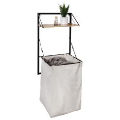 Honey Can Do 18 x 55 Wall Mounted Hamper With Canvas Laundry Bag