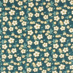 Yellow Floral on Green Anti Pill Fleece Fabric
