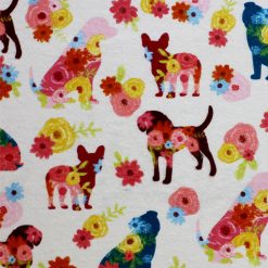 Floral Dogs Super Snuggle Flannel Fabric