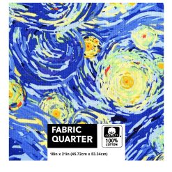 18 x 21 Blue Swirls Cotton Fabric Quarter 1pc by Keepsake Calico