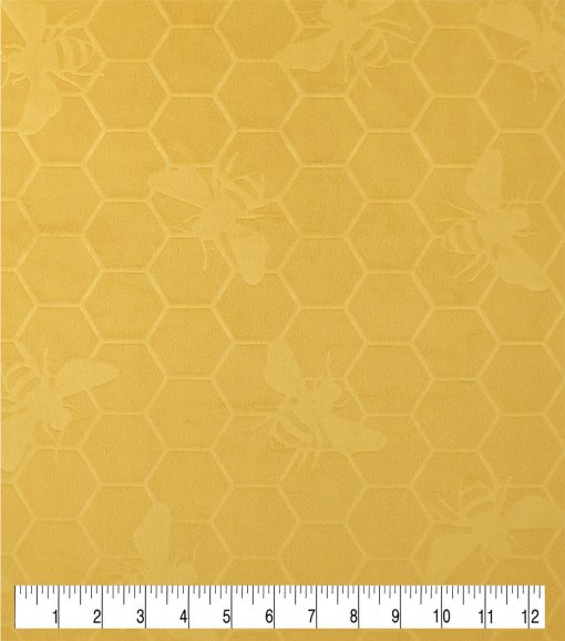 Soft   Minky Bee Embossed Fleece Fabric - Image 2