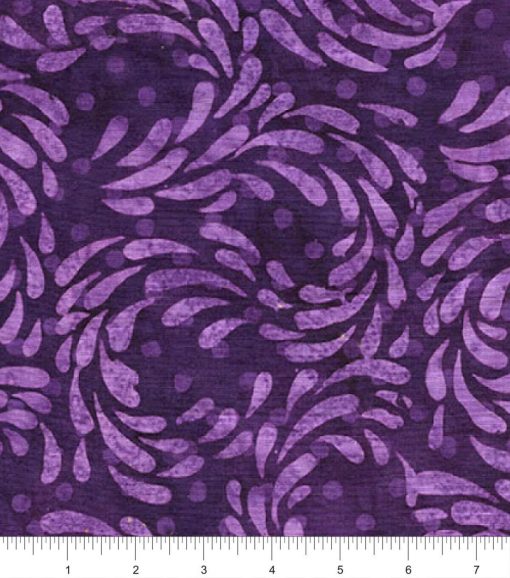Purple Petal Swirls Batik Cotton Fabric - Image 2