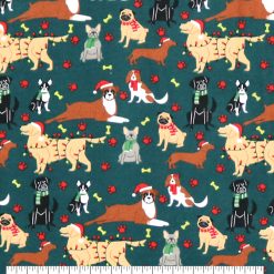 Festive Pups Super Snuggle Christmas Flannel Fabric