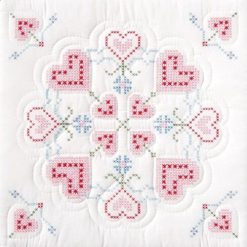 Jack Dempsey 18 Interlocking XX Hearts Stamped Quilt Blocks 6pk