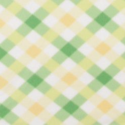 Yellow   Green Diagonal Plaid Blizzard Fleece Fabric