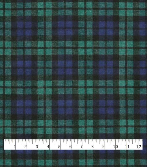 Navy Tartan 108 Wide Flannel Fabric - Image 3
