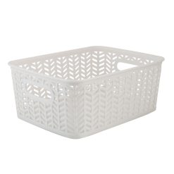 Simplify 10 x 4 Herringbone Storage Bin With Handles