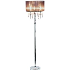 All The Rages Romantic Sheer Shade Floor Lamp with Hanging Crystals