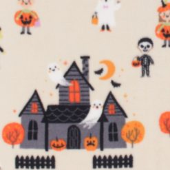 Trick or Treaters on White Anti Pill Fleece Fabric by POP!