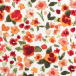 Orange   Red Watercolor Floral Anti Pill Fleece Fabric