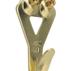 Ook 50lbs Brass Finished Professional Single Picture Hangers 2ct