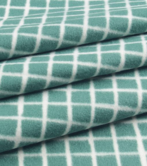 Green Grid Plaid Blizzard Fleece Fabric - Image 3