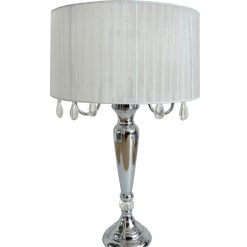 All The Rages 31 White Romantic Sheer Shade Table Lamp With Crystals