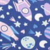 Pastel Rocketship Blizzard Fleece Fabric