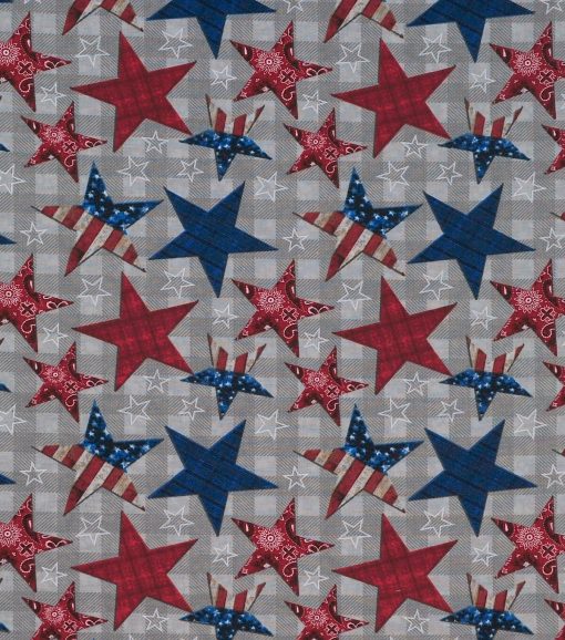 Pattern Americana Star Patriotic Cotton Fabric - Image 2