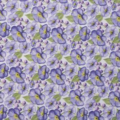 Purple Blooms   Leaves Cotton Fabric by Keepsake Calico