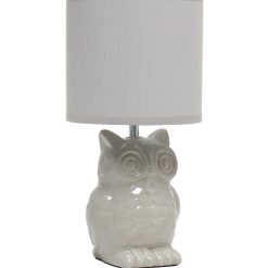 All The Rages 13 Ceramic Owl Desk Lamp With Fabric Shade