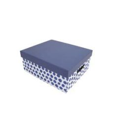 11 Blue Dots Rectangle Box With Cut Out Handles by Place   Time