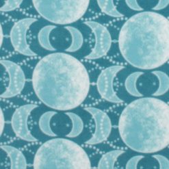 Teal Tonal Moon Phases Anti Pill Fleece Fabric