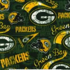 Fabric Traditions Green Bay Packers Fleece Fabric Retro