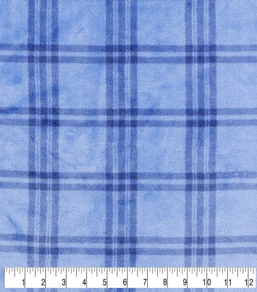 Blue Plaid Sew Lush Fleece Fabric - Image 3