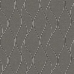 RoomMates Wallpaper Grey Wave Ogee