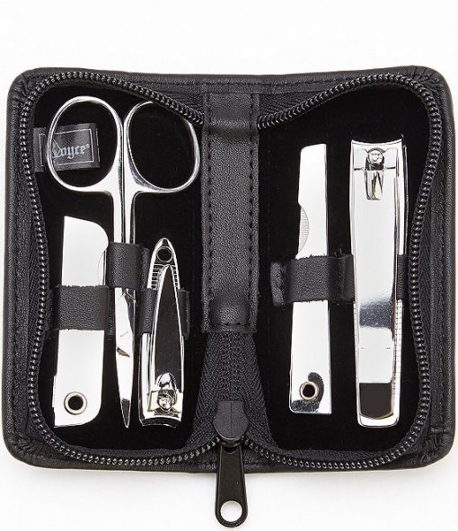 Leather Deluxe Chrome Plated Mini-Manicure Kit - Image 2