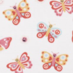 Butterflies on White Anti Pill Fleece Fabric