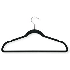Honey Can Do 18 x 9.5 Black Velvet Non Slip Suit Hangers 20pk