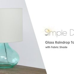 All The Rages Glass Raindrop Table Lamp with Fabric Shade