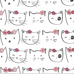 Super Snuggle Flannel Fabric Cat Floral Crowns
