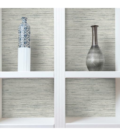 RoomMates Faux Grasscloth Peelable Wallpaper Grey - Image 11
