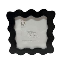 3.5 Black Wood Wavy Edge Tabletop Picture Frame by Place   Time