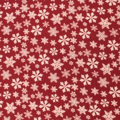 Snowflakes on Red Super Snuggle Christmas Flannel Fabric