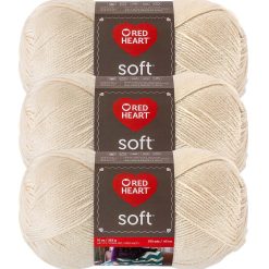 Red Heart Soft 513yds Worsted Acrylic Yarn 3 Bundle