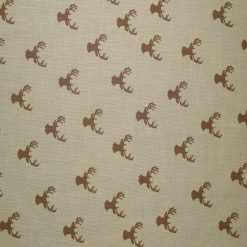 In the Wild Stag Heads on Brown Cotton Fabric by Quilter s Showcase