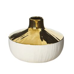 Nearly Natural 8 Elegance Ceramic Decorative Vase With Gold Accents